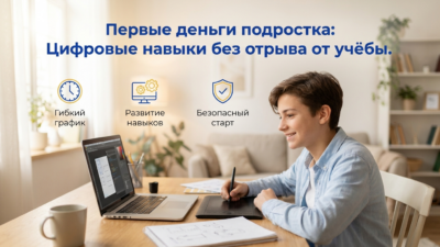 Как подростку заработать первые деньги на цифровых навыках.