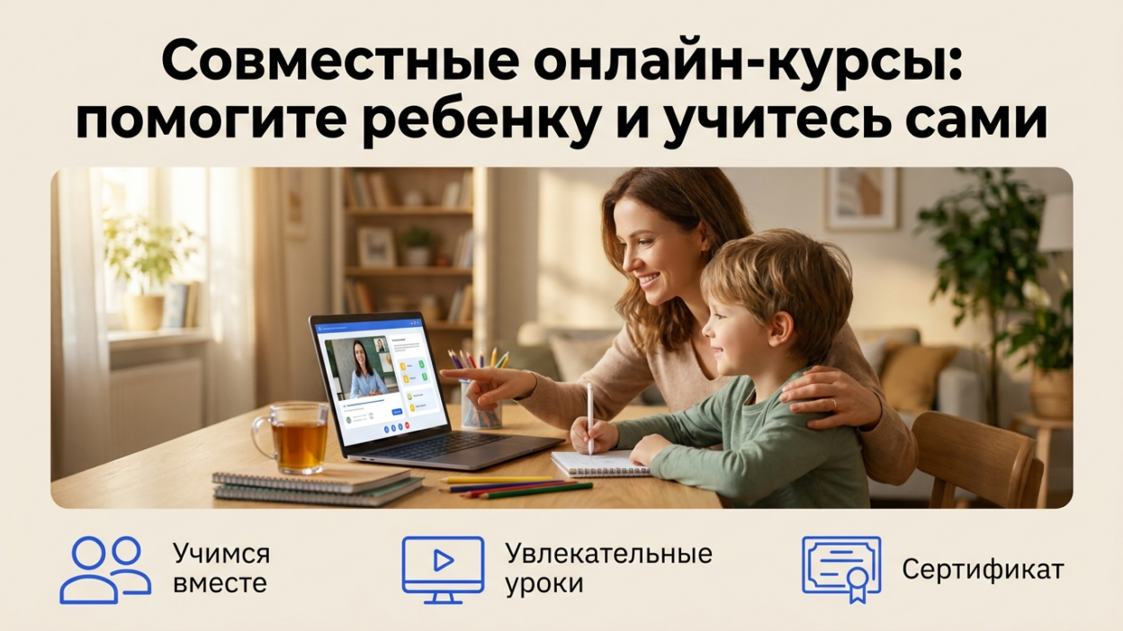 Совместные онлайн-курсы для родителей и детей.