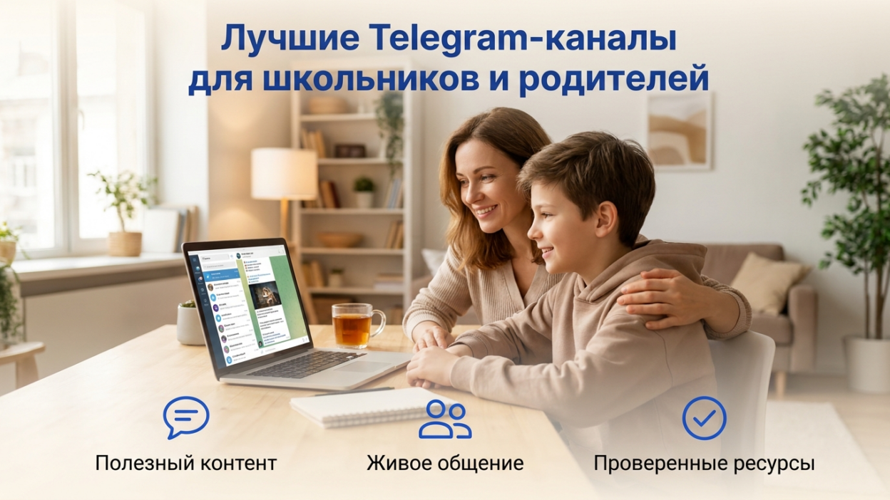ТОП-5 Telegram-каналов для школьников и их родителей.